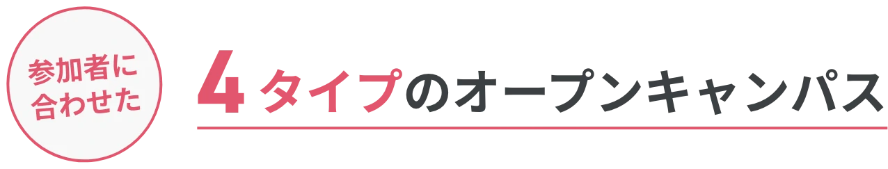 4タイプのオープンキャンパス